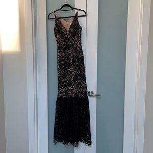 Dress the population black lace dress gown prom